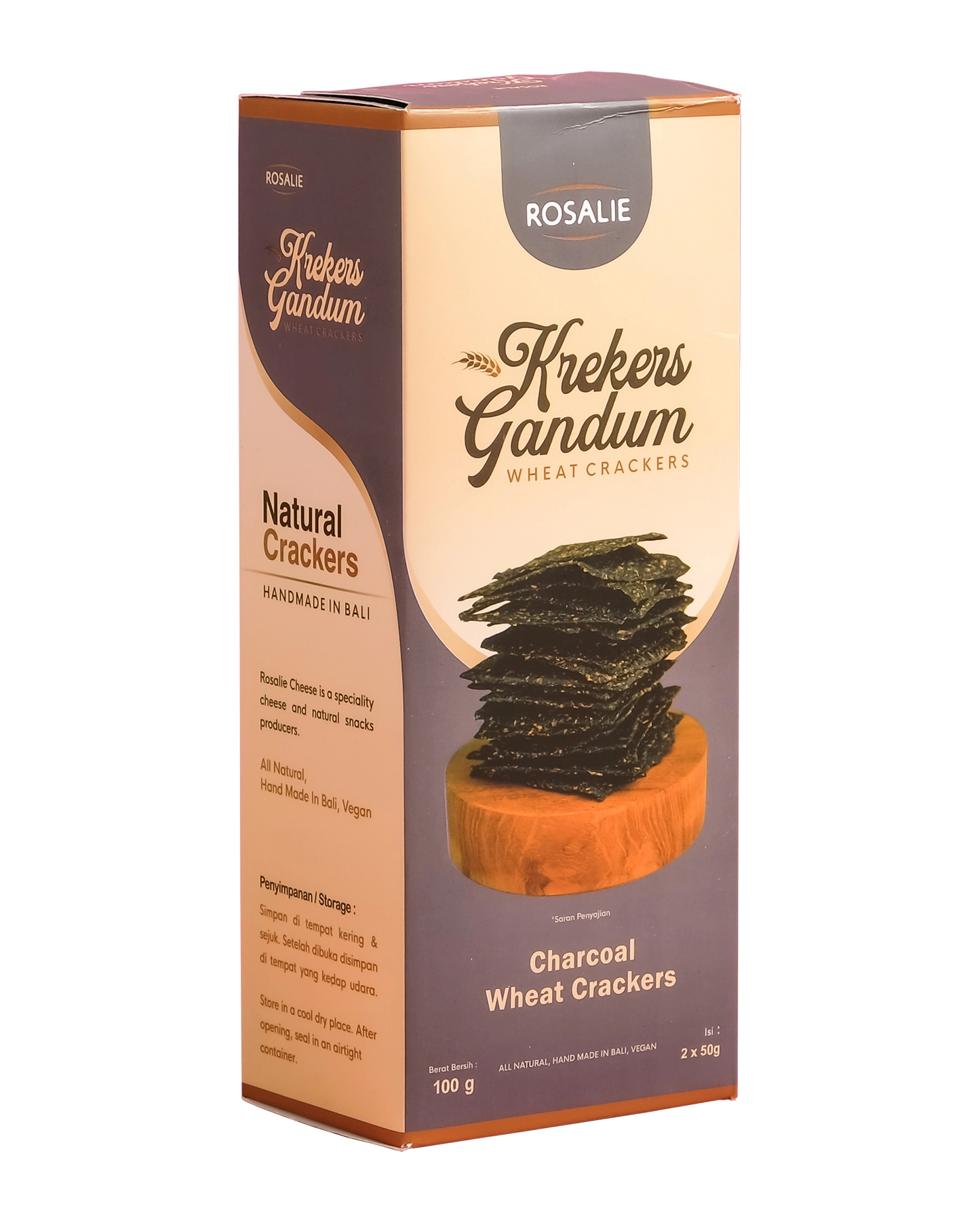 Rosalie Charcoal Wheat Crackers 100gr