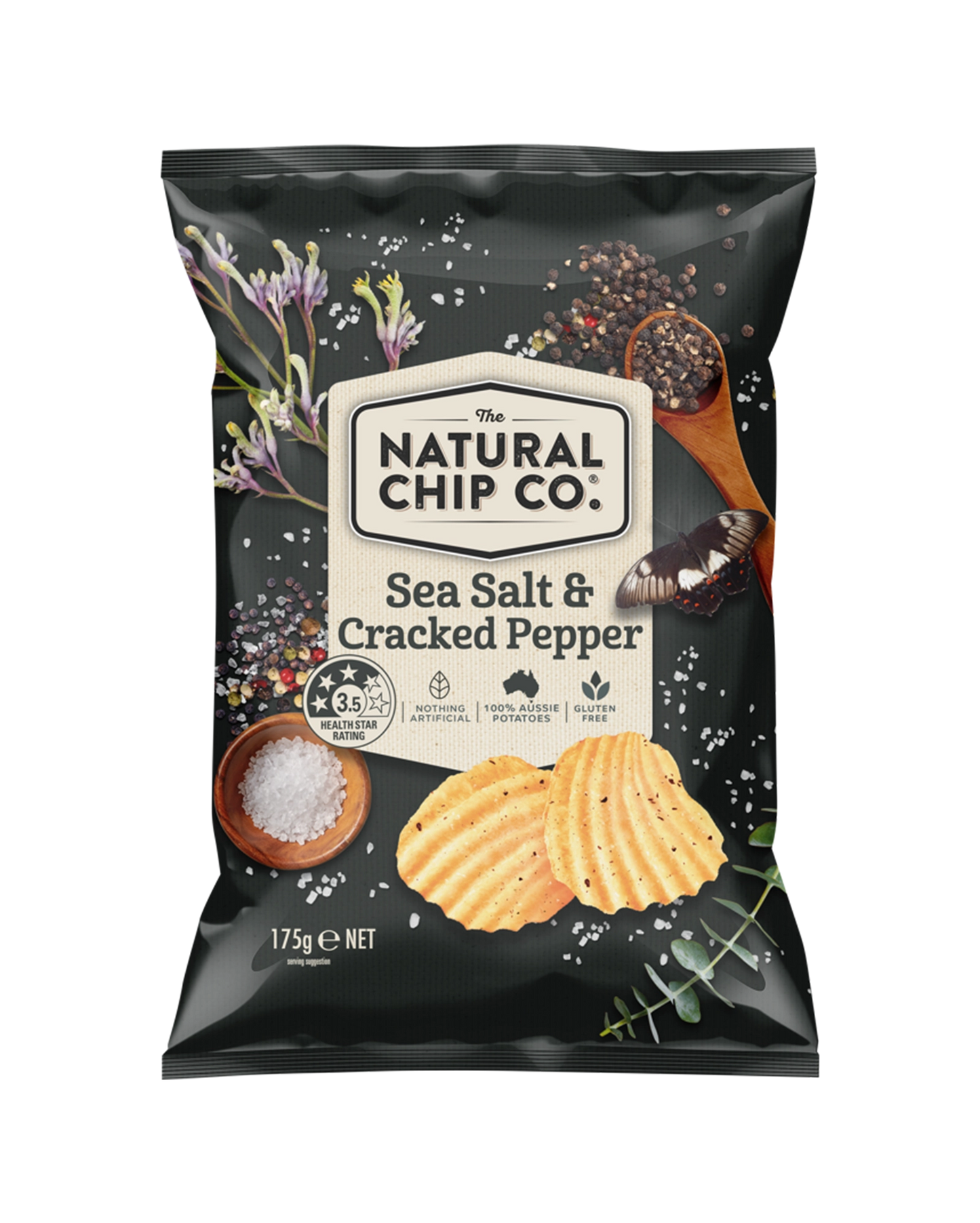 The Natural Sea salt & Cracked Pepper 175g