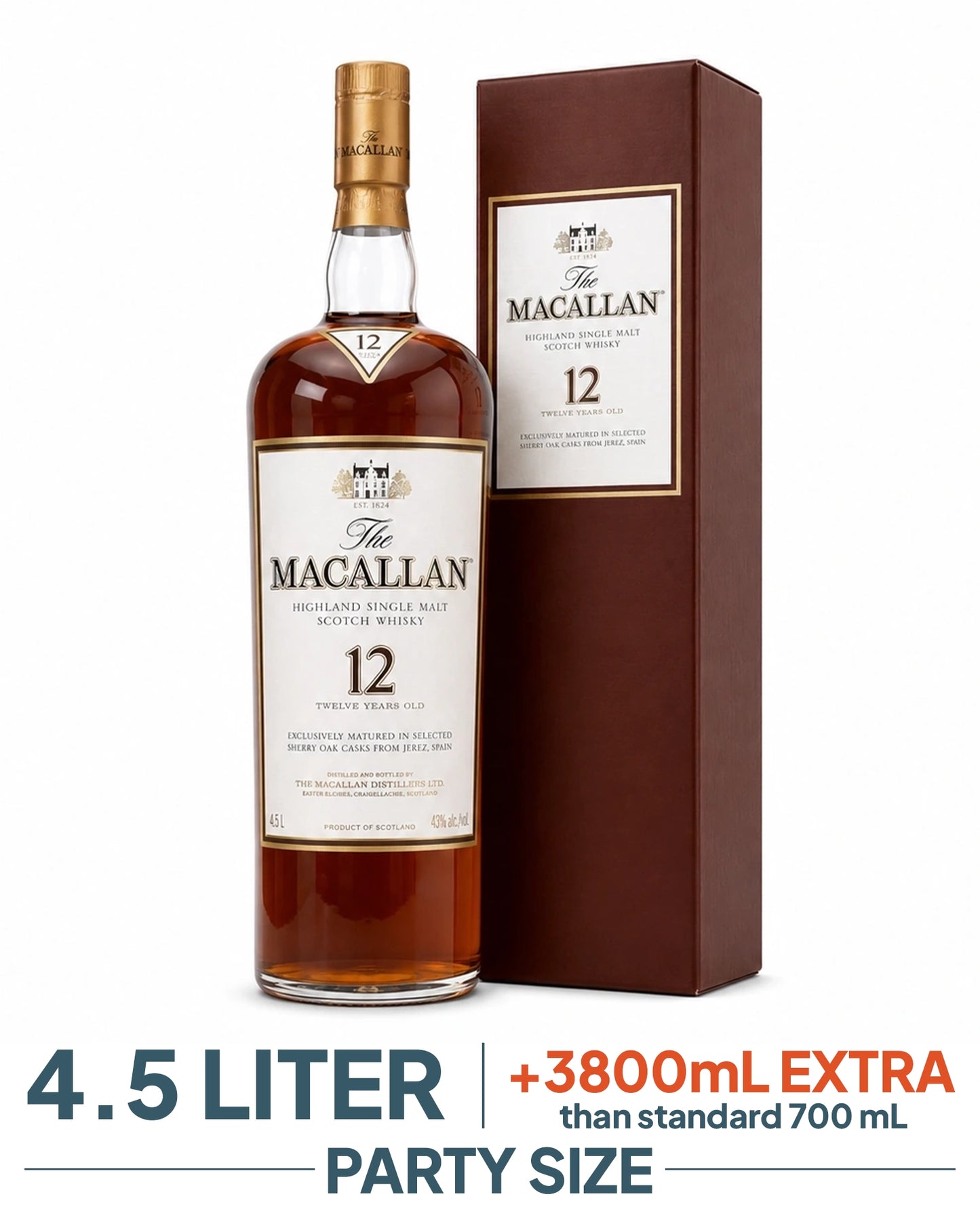 The Macallan 12YO Sherry Oak 4.5Lt