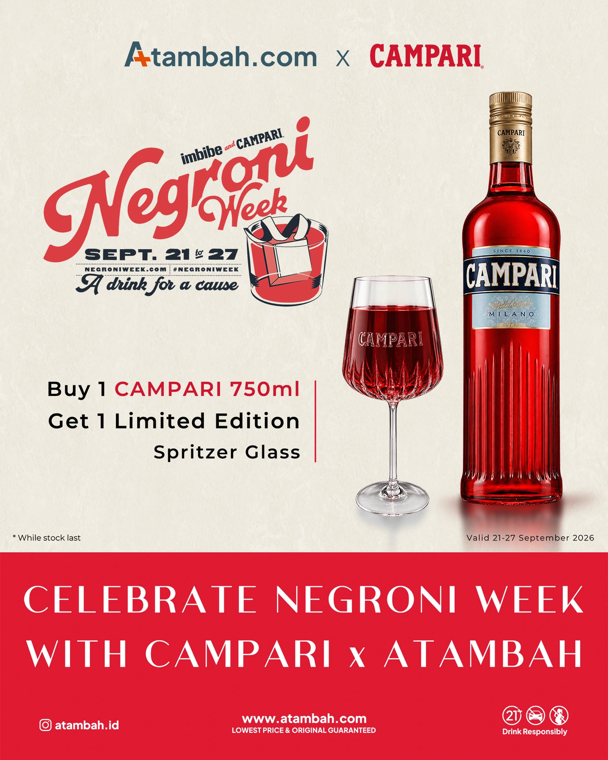 [PROMO]  Buy Campari 750mL Get Spritzer Glass Campari