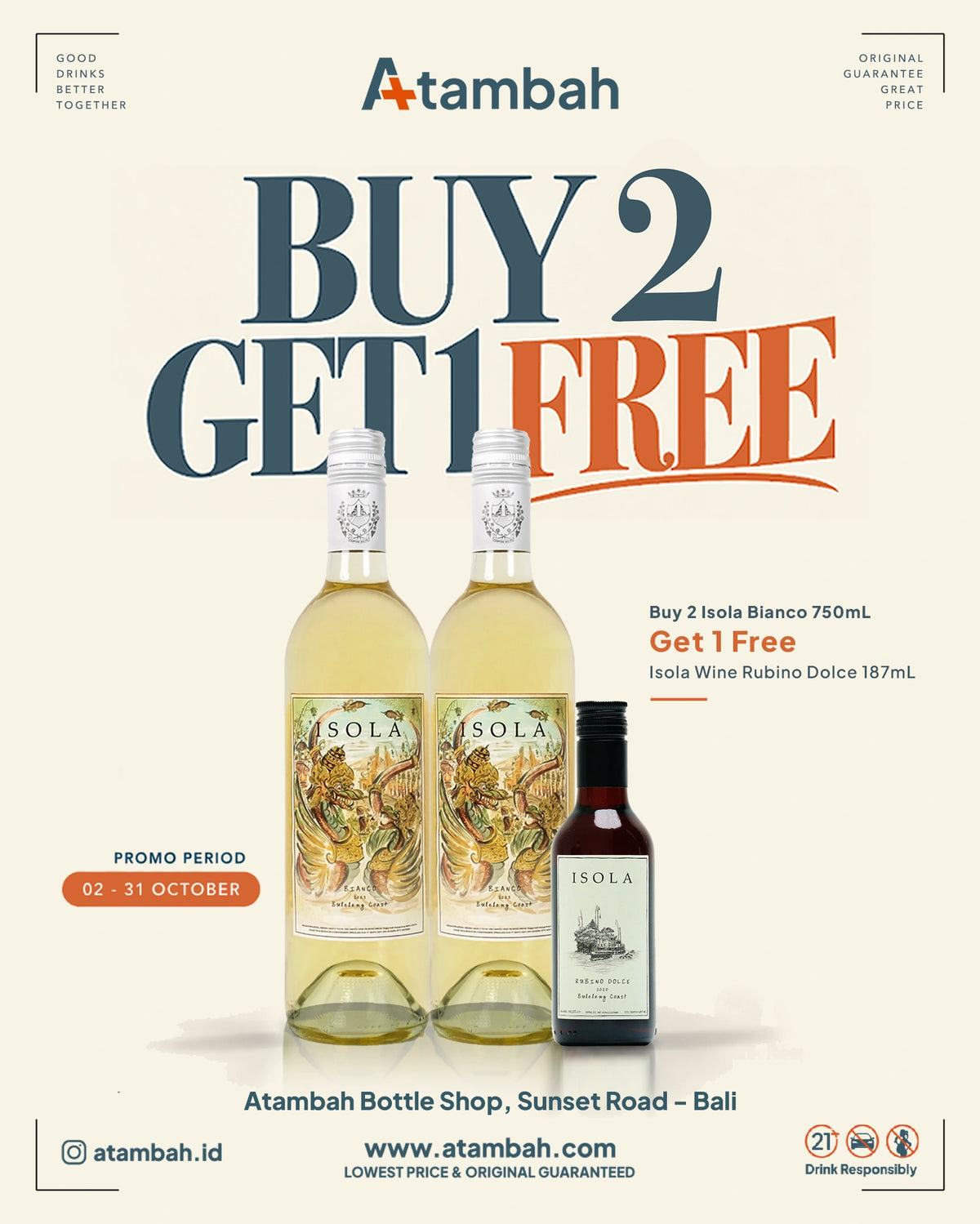 [PROMO] Buy 2 Isola Bianco 750mL Get 1 Isola Rubino Dolce 187mL