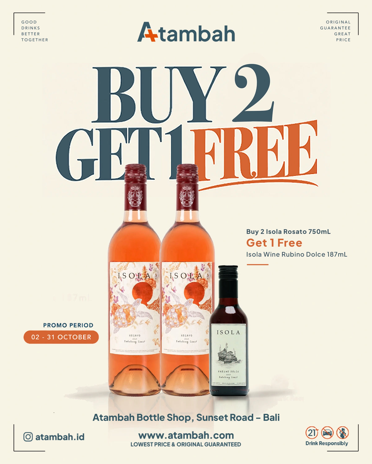 [PROMO] Buy 2 Isola Rosato 750mL Get 1 Isola Rubino Dolce 187mL