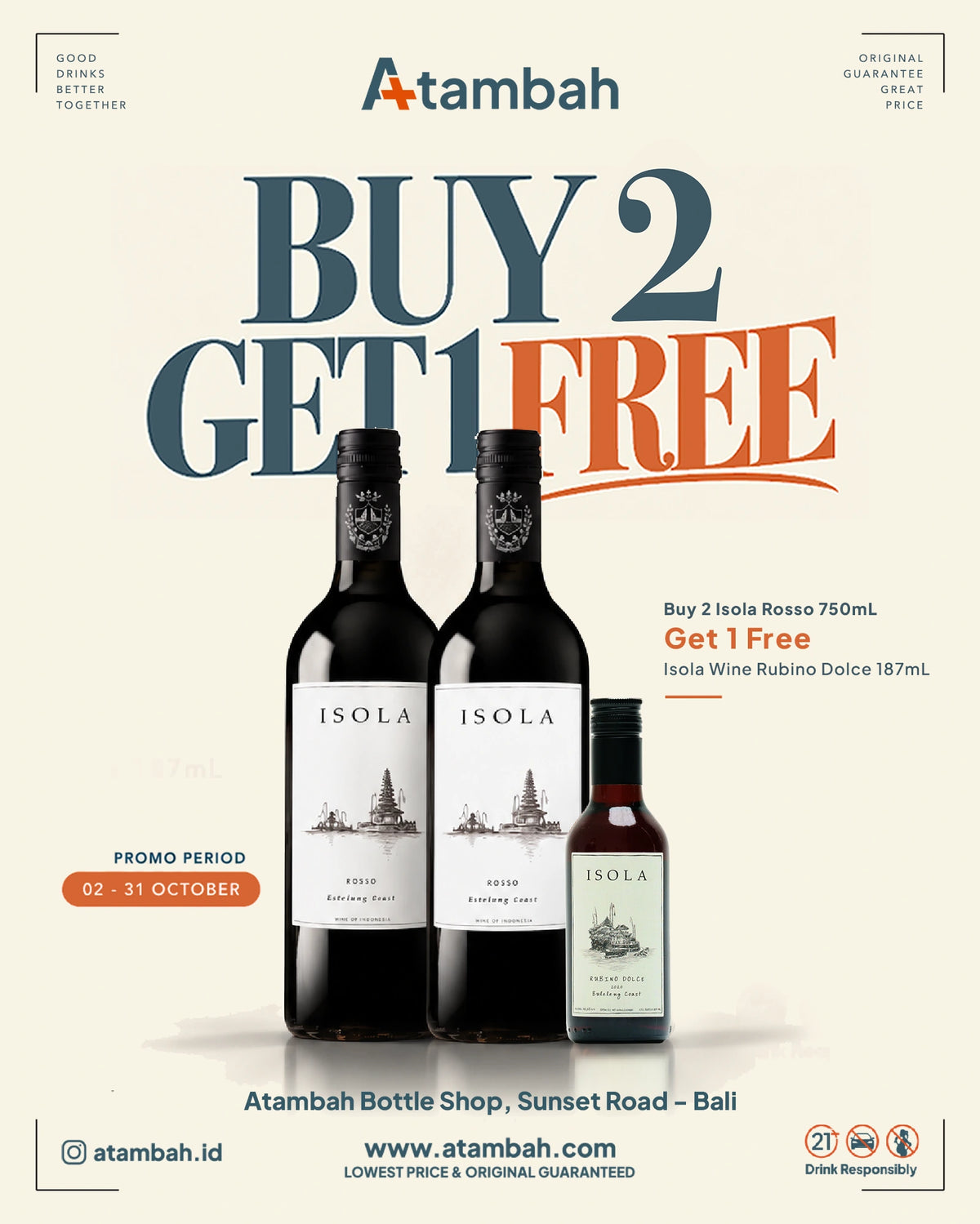 [PROMO] Buy 2 Isola Rosso 750mL Get 1 Isola Rubino Dolce 187mL