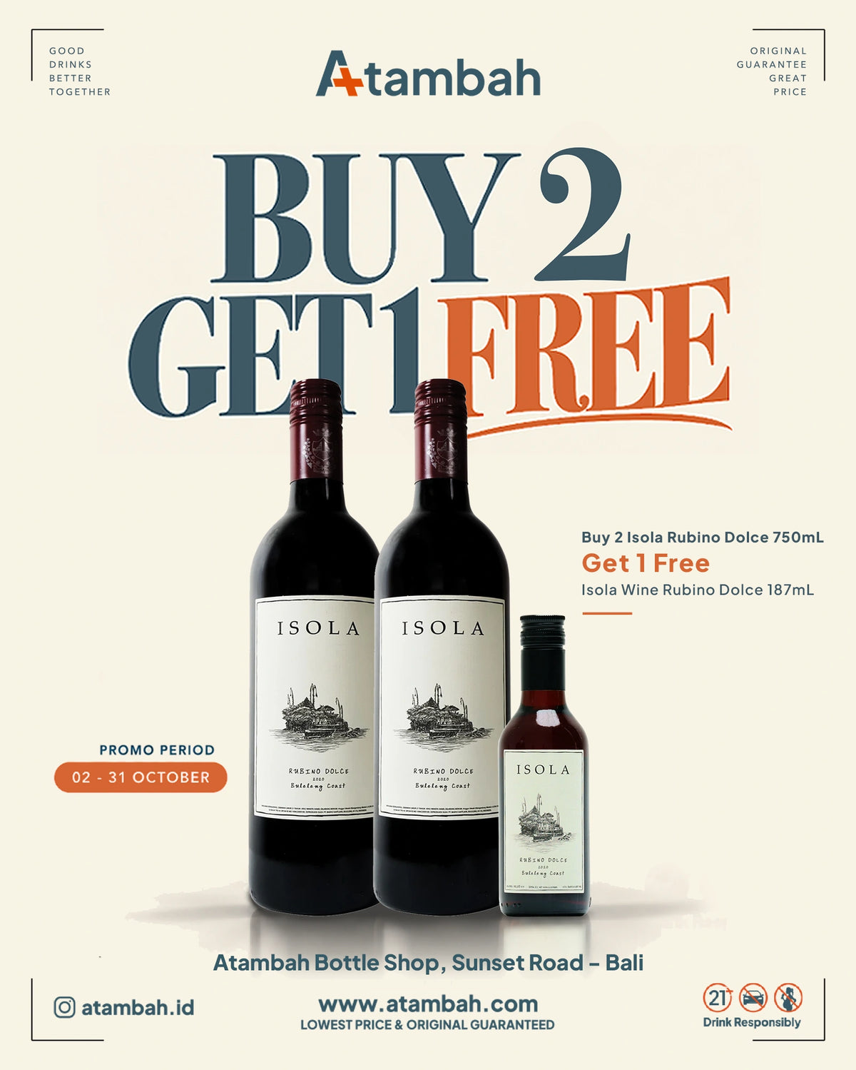 [PROMO] Buy 2 Isola Rubino Dolce 750mL Get 1 Isola Rubino Dolce 187mL